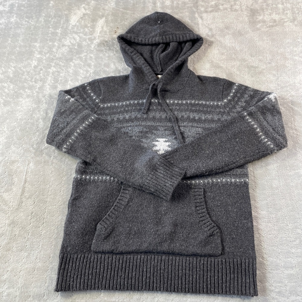 American Eagle Hoodie Sweater Mens‎ Small Gray Holiday Preppy Casual Pocket